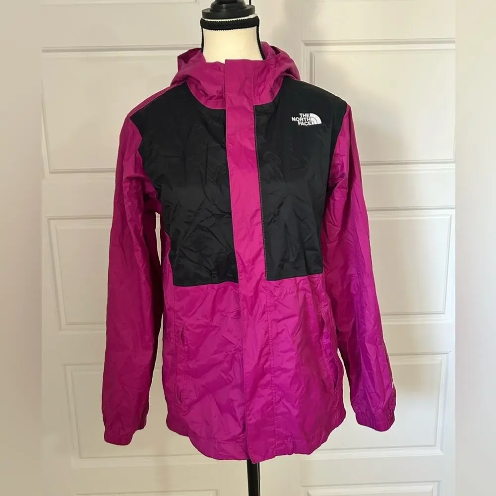 The north face antora pink plum black waterproof jacket size girls 18 women’s XS